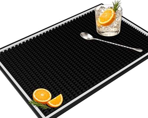 Bar Mat for Countertop White Frame 18 x 12 in