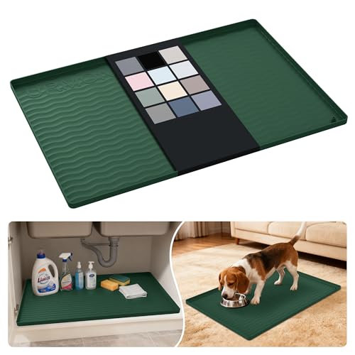 Waterproof Silicone Under Sink Mat 28'' x 19'' Shelf Liner for Kitchen and Bathroom