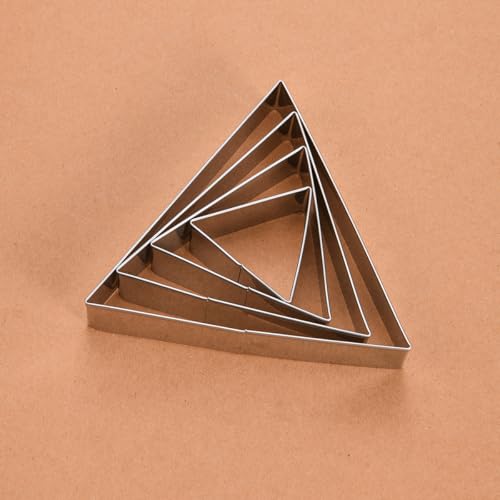 Equilateral Triangle Cookie Cutter Set Large Stainless Steel Geometric Frame Plaque Cookie Cutters Shapes Molds (4 Count)