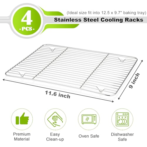 4 Pcs Baking Wire Rack for Cooling (4 Count)