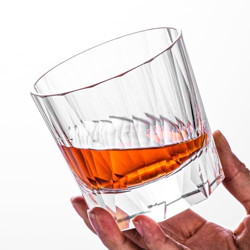 Crystal Whiskey Glasses Set of 2 Handcrafted Old Fashioned Glasses (2 Count)
