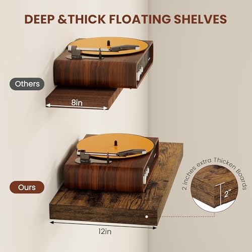 Square Floating Shelves 12x12” Set of 2 (2 Count)