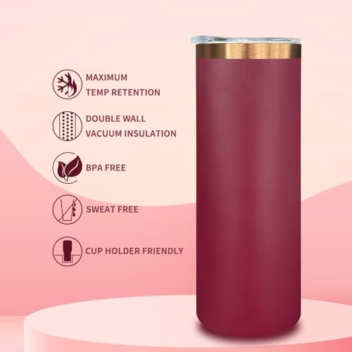 20 oz Skinny Tumblers Bulk with Lids and Straws Mixed (4 Count)
