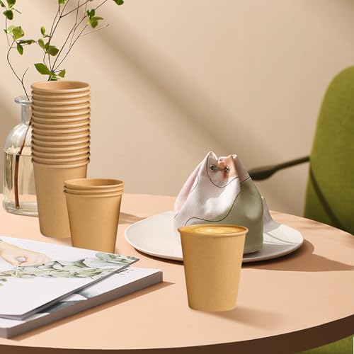 1000 Pack 8 oz Paper Cups Brown Kraft Disposable Paper Coffee Cups (1000 Count)