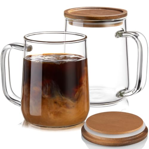Large Glass Coffee Mugs (2 Count)