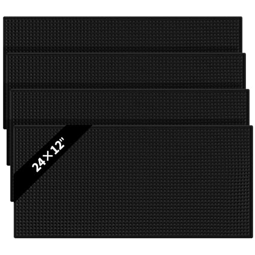 4 Pcs Bar Mat 24 X 12 Inch Black