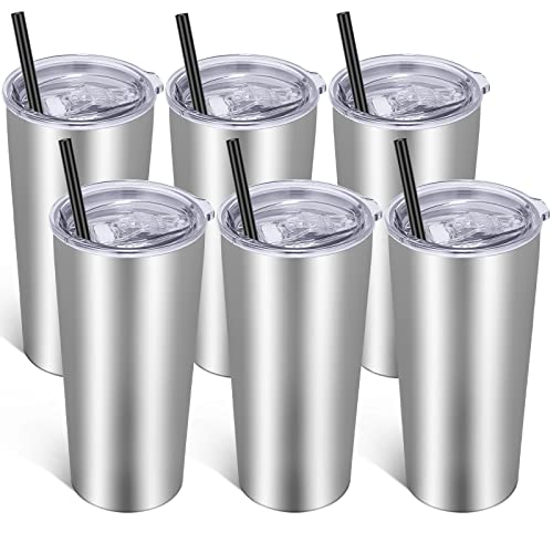 20oz Tumbler Bulk with Lid and Straw 6 Pack (6 Count)