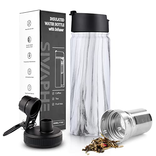 Tea Infuser Bottle With Removable Loose Leaf Filter Stainless Steel Insulated Travel Tea Strainer Tumbler Tea Drinkers Gifts for Men Women
