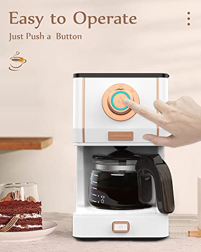 Retro Style Coffee Machine with 25 Oz Glass Coffee Pot
