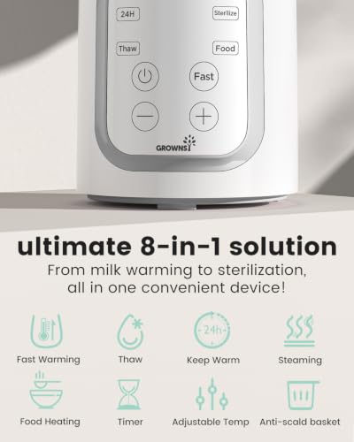 8-in-1 OG Fast Bottle Warmer with Timer, Gray