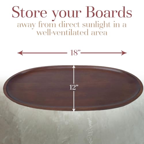 Woodard & Charles Walnut Stain Wood Extra Large Oval Tray