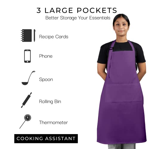 Pack of 2 Kitchen Aprons for Women with pockets 35x27 Inches Vintage Hairstylish aprons for Men