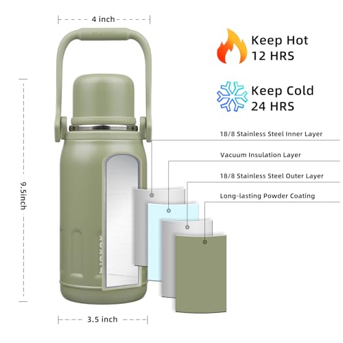 Stainless Steel Insulated Bottle with Handle & Strap
