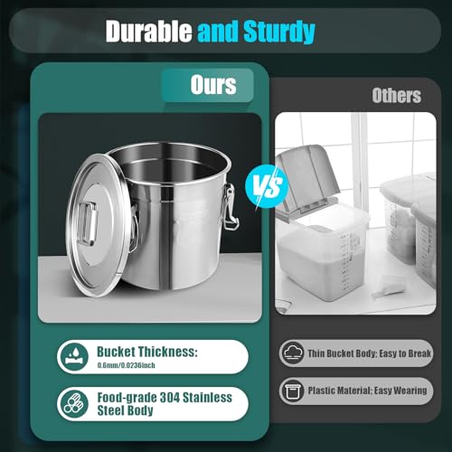 405 OZ Stainless Steel Canister Rice Cereal Grain Storage Containers with Lid Airtight Coffee Bean Storage Milk Flour Sugar Food Storage for Home Bar Restaurant