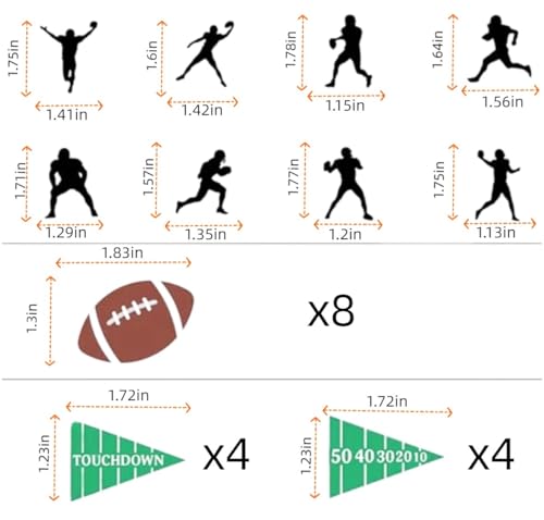 24pcs American football cupcake toppers sports party decorations for football theme party