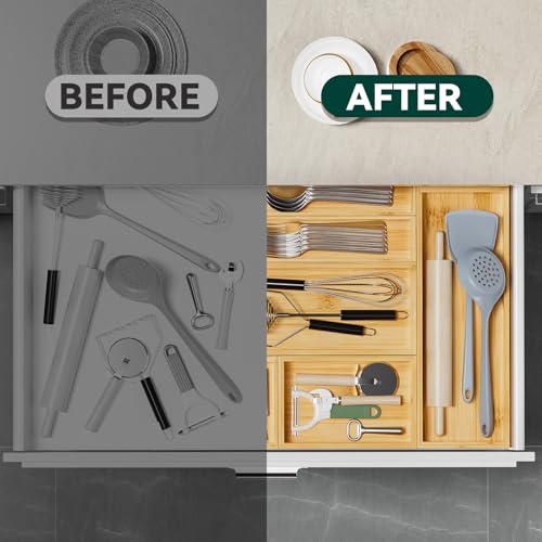 Bamboo Kitchen Drawer Organizer (2 Count)