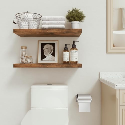 Deep Floating Shelves for Wall 24 inches Set of 2 (2 Count)
