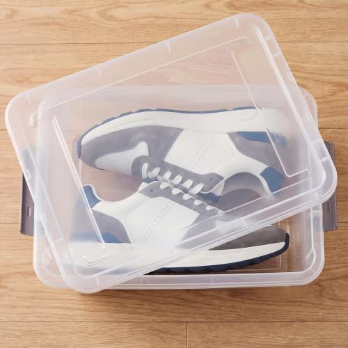 6 Packs 17 QT Plastic Storage Bins with Lids Large Stackable Storage Containers for Organizing Clear Storage Box for Garage (6 Count)