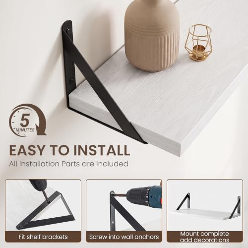 Wall Mounted Floating Shelves Set of 2 (2 Count)