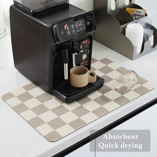 Checkered Dish Drying Mat for Kitchen Counter