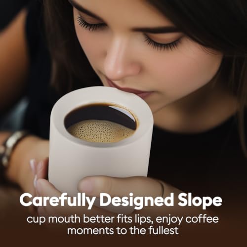 A set of 2 matte white ceramic espresso cups (2 Count)