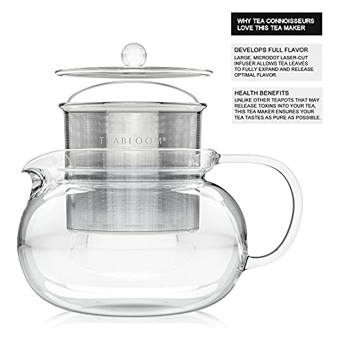 Kyoto 2-in-1 Tea Kettle/Tea Maker – Heatproof Glass Teapot with Removable Loose Tea Filter – Tea Connoisseur's Choice