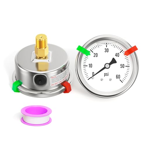 0 60PSI Stainless Steel Liquid Filled Pressure Gauge