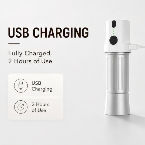 2-in-1 Portable Electric & Manual Coffee Grinder, Silver
