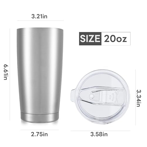 20 oz Tumbler with Lid Stainless Steel Insulated Tumblers Bulk Cups Mug (8 Count)