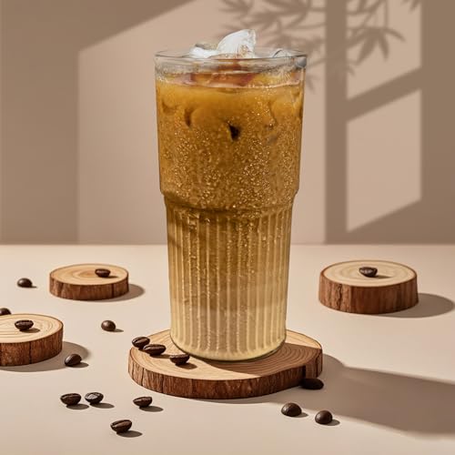 Glass Cups with Lids and Glass Straws (2 Count)