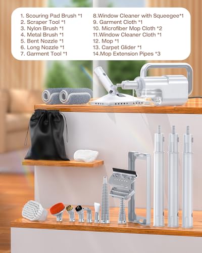 10-in-1 Steam Mop, Detachable Handheld Steam Cleaner for Multi-Surface