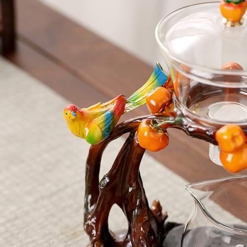 Glass Kungfu Teapot Set Tea maker with Infuser Semi Automatic Tea Set