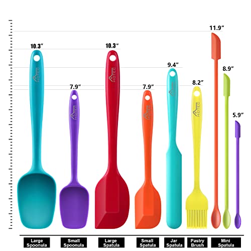 BPA Free Heat Resistant Silicone Spatula Set Kitchen Utensils for Baking Cooking Mixing Non Stick Cookware Food Grade Dishwasher Safe (9 Count)