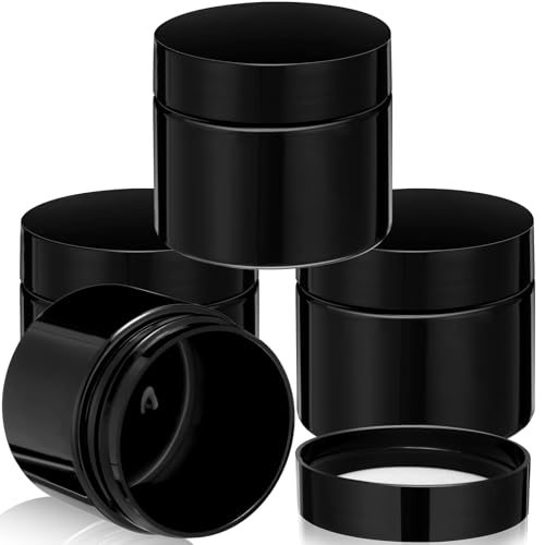 4 Pcs Plastic Jars Wide Mouth with Lids (4 Count)