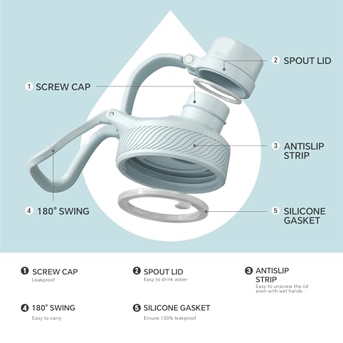 Insulated Stainless Steel Water Bottle with 2 Leak