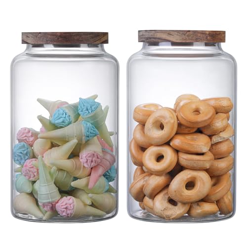 Vacuum Coffee Canister Glass Food Storage Jars With Airtight Lids Borosilicate Glass Coffee Canister Container for Coffee Beans & Grounds Tea Sugar Spices Kitchen