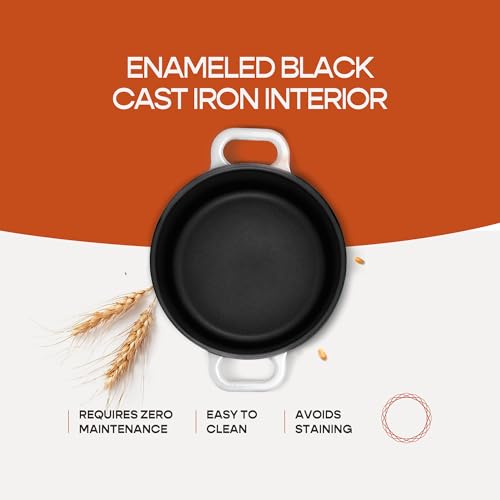Enameled Cast Iron Dutch Oven for Sourdough Bread Baking