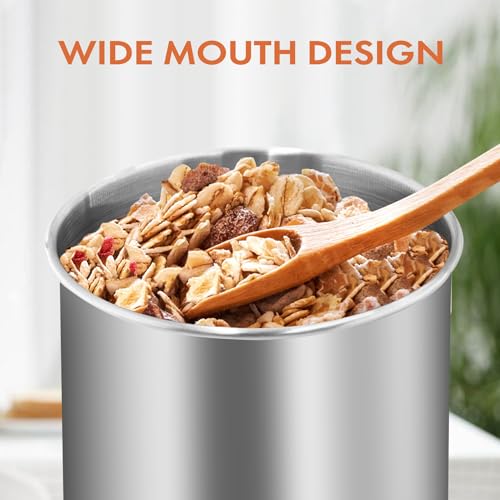 3 Piece Stainless Steel Food Storage Canister Set with Clear Lid (3 Count)