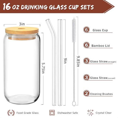 16 Oz Drinking Glasses (6 Count)