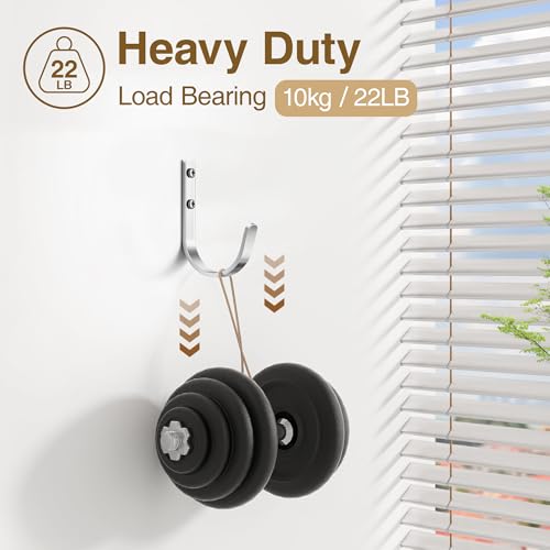 10 Pack 22LB Wall Hooks for Hanging Towel (10 Count)