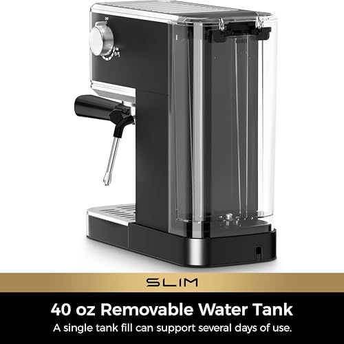 Slim Espresso Machine with Milk Frother for Home Cappuccino