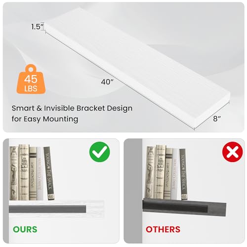 40 Inch Floating Shelves for Wall (2 Count)