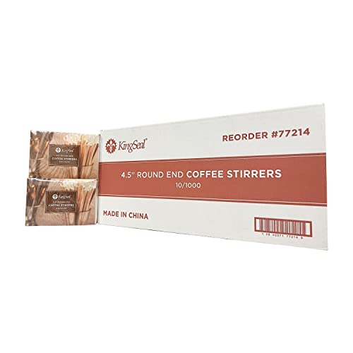 2000 Count KingSeal Natural Birch Wood Coffee Beverage Stirrers