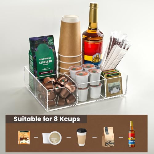 Acrylic Coffee Bar Station Organizer for Countertop