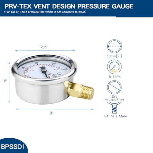 0 15 Psi Low Pressure Gauge