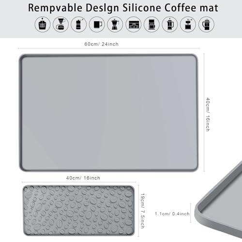 Silicone Coffee Bar Mat 24''x16'' Non