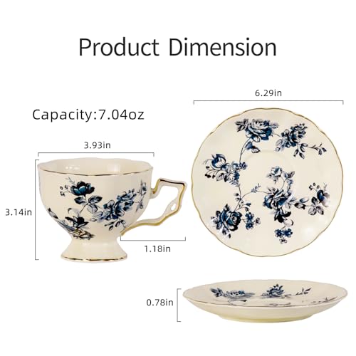 Tea Cups and Saucers Set of 2 (2 Count)
