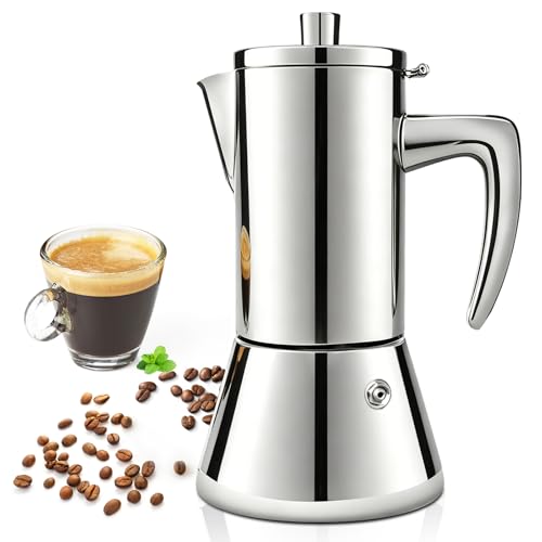 304 Thickened Stainless Steel Uncoated 4 Cup Moka Pot Coffee Maker