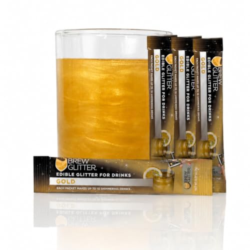 Brew Glitter Gold Edible Drink Glitter 4 x 2g Packets for Cocktails (4 Count)