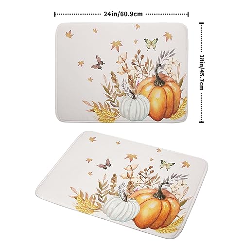Fall Pumpkin Maple Dish Drying Mat for Kitchen Counter